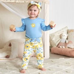 Gerber® 3-Piece Baby Girls Sunny Garden Onesies® Bodysuit, Pants & Headband Set See What's New