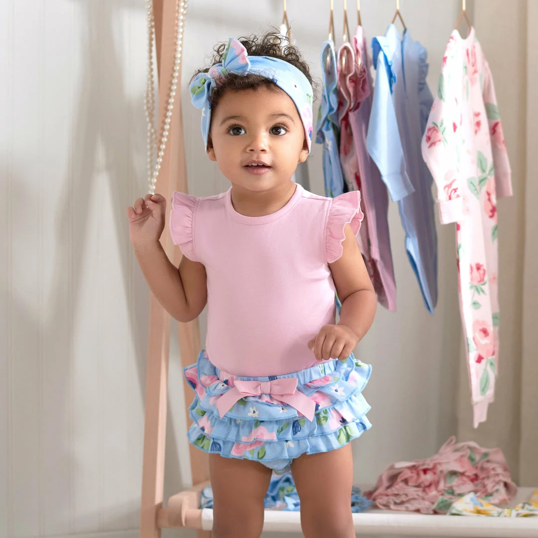 Wholesale 🧨 Gerber® See What's New 3-Piece Baby 👧 Girls Periwinkle Garden Onesies® Bodysuit, Diaper Cover & Headband Set 👏 1 Gerber® See What's New 3-Piece Baby Girls Periwinkle Garden Onesies® Bodysuit, Diaper Cover & Headband Set