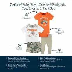Outlet ⭐ Gerber® 4-Piece Baby Boys Camping Fun Onesies® Bodysuit, Tee, Shorts & Pant Set See What's New ✔️ 15 Gerber® 4-Piece Baby Boys Camping Fun Onesies® Bodysuit, Tee, Shorts & Pant Set See What's New