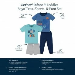 Budget 😀 Gerber® 4-Piece Infant & Toddler Boys Wild & Free Tees, Shorts & Pants Set See What's New 💯 19 Gerber® 4-Piece Infant & Toddler Boys Wild & Free Tees, Shorts & Pants Set See What's New