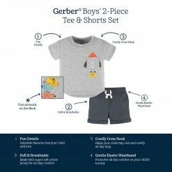 Gerber® 2-Piece Baby & Toddler Boys Blast Off Pocket Tee & Knit Shorts Set See What's New