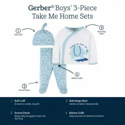 Gerber® 3-Piece Baby Boys Wild & Free Take Me Home Set