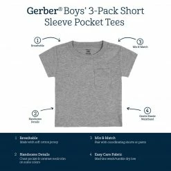 Outlet 👏 Gerber® 3-Pack Baby & Toddler Boys Neat Neutrals Short Sleeve Pocket Tees 👍 13 Gerber® 3-Pack Baby & Toddler Boys Neat Neutrals Short Sleeve Pocket Tees