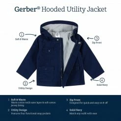 Best deal 😍 Gerber® Infant & Toddler Navy Hooded Cotton Twill Utility Jacket 😀 15 Gerber® Infant & Toddler Navy Hooded Cotton Twill Utility Jacket