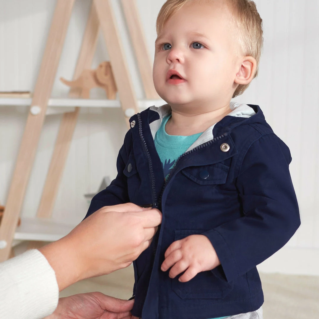Best deal 😍 Gerber® Infant & Toddler Navy Hooded Cotton Twill Utility Jacket 😀 3 Gerber® Infant & Toddler Navy Hooded Cotton Twill Utility Jacket