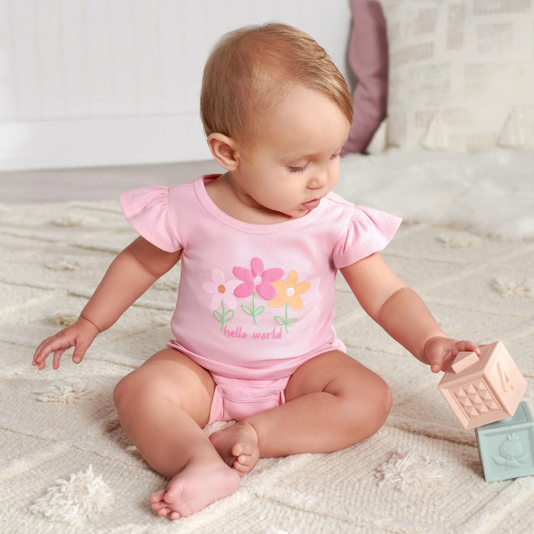 Top 10 ✨ Gerber® 4-Pack Baby 👧 Girls 🌞 Summer Blossom Short Sleeve Onesies® Bodysuits See What's New ⭐ 3 Gerber® 4-Pack Baby Girls Summer Blossom Short Sleeve Onesies® Bodysuits See What's New