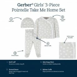 Gerber® See What's New 3-Piece Baby Girls Dots Of Rainbows Pointelle Take Me Home Set