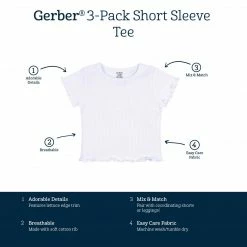 Gerber® See What's New 3-Pack Baby & Toddler Girls Sweet Florals Short Sleeve Tees