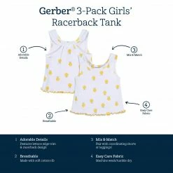 Deals 🛒 Gerber® See What's New 3-Pack Baby & Toddler 👧 Girls Picnic Day Dreams Racer Back Tank Tops ✨ 16 Gerber® See What's New 3-Pack Baby & Toddler Girls Picnic Day Dreams Racer Back Tank Tops