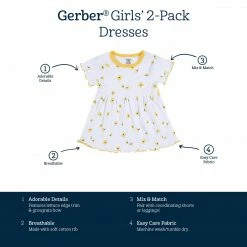 Gerber® 2-Pack Baby & Toddler Girls Picnic Day Dreams Short Sleeve Cotton Dresses See What's New