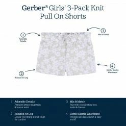 Gerber® 3-Pack Baby & Toddler Girls Sweet Florals Pull-On Knit Shorts See What's New