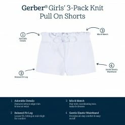 Gerber® See What's New 3-Pack Baby & Toddler Girls Picnic Day Dreams Pull-On Knit Shorts