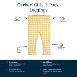 Gerber® See What's New 3-Pack Baby & Toddler Girls Picnic Day Dreams Pull-On Knit Leggings