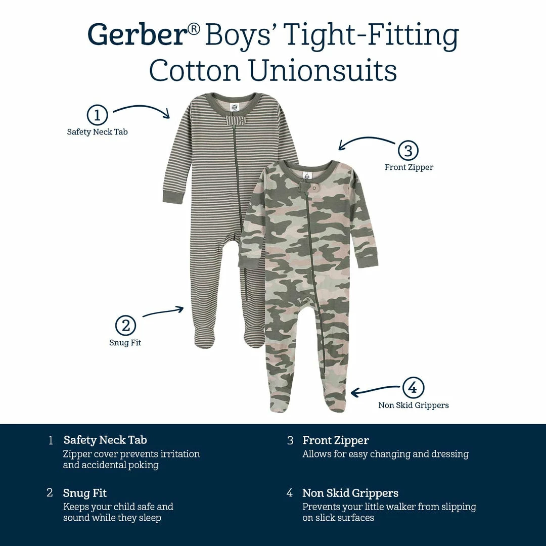 Hot Sale 🎉 Gerber® See What's New 2-Pack Baby & Toddler Boys Camping Fun Snug Fit Footed Cotton Pajamas ⌛ 6 Gerber® See What's New 2-Pack Baby & Toddler Boys Camping Fun Snug Fit Footed Cotton Pajamas