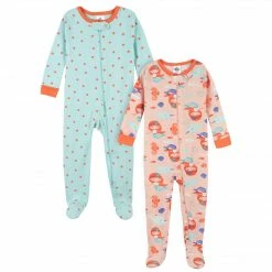 Gerber® 2-Pack Baby & Toddler Girls Mermaid Snug Fit Footed Cotton Pajamas