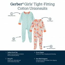 Wholesale 🥰 Gerber® 2-Pack Baby & Toddler 👧 Girls Mermaid Snug Fit Footed Cotton Pajamas ✨ 11 Gerber® 2-Pack Baby & Toddler Girls Mermaid Snug Fit Footed Cotton Pajamas