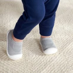 Gerber® Baby Neutral Gray Stretchy Knit Slip-On Sneaker See What's New