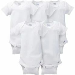 Gerber® 5-Pack White Short Sleeve Onesies® Bodysuits