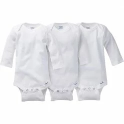 Gerber® 3-Pack White Long Sleeve Onesies® Bodysuits