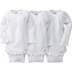 Gerber® BabyPreemie - 24M 3-Pack White Long Sleeve Onesies® Bodysuits With Mitten Cuffs