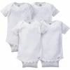 Gerber® 4-Pack White Organic Short Sleeve Onesies® Bodysuits Solid Essentials