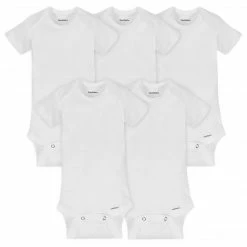 Gerber® 5-Pack White Organic Short-Sleeve Onesies® Bodysuits