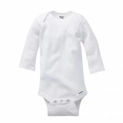 Gerber® Solid Essentials 5-Pack White Organic Long-Sleeve Onesies® Bodysuits