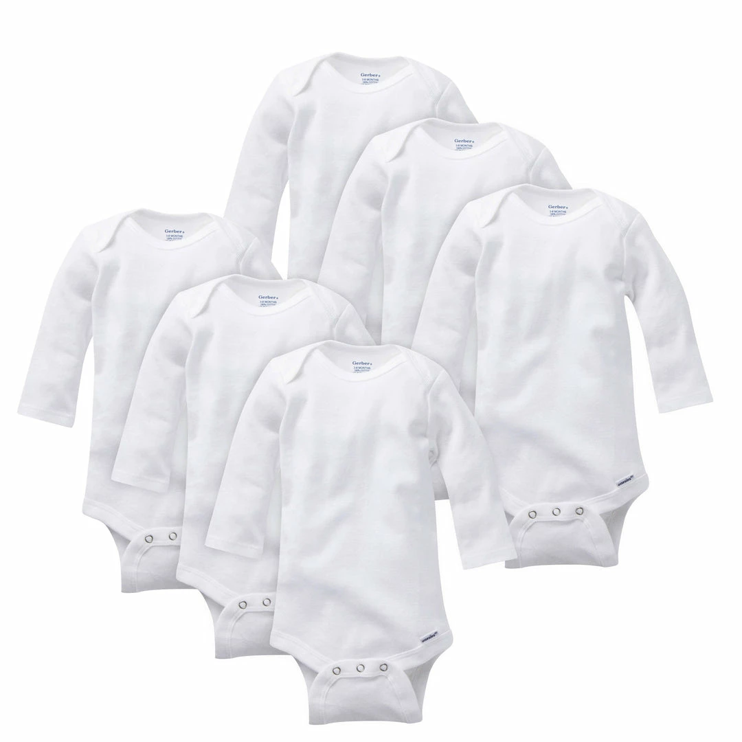 Deals 💯 Gerber® 6-Pack Baby White Long-Sleeve Onesies® Bodysuits BabyPreemie - 24M 🤩 1 Gerber® 6-Pack Baby White Long-Sleeve Onesies® Bodysuits BabyPreemie - 24M