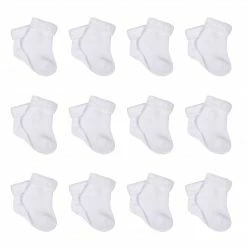 Gerber® 12-Pack White Wiggle Proof® Terry Bootie Socks BabyPreemie - 24M