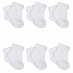 Gerber® 6-Pack White Terry Wiggle Proof® Socks