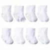 Gerber® 8-pack White Jersey Wiggle Proof® Crew Sock BabyPreemie - 24M
