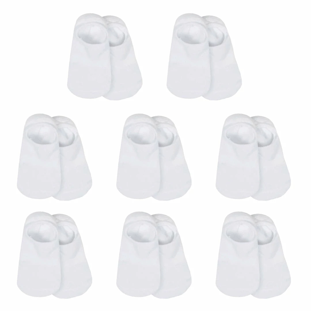 Hot Sale 🌟 Gerber® 8-Pack White Jersey Wiggle Proof® No Show 🧦 Socks 🤩 1 Gerber® 8-Pack White Jersey Wiggle Proof® No Show Socks