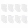 Gerber® BabyPreemie - 24M 8-Pack Baby & Toddler White Wiggle Proof® Jersey Crew Socks
