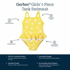Gerber® See What's New Baby & Toddler Girls Lemon Squeeze One-Piece Swimsuit