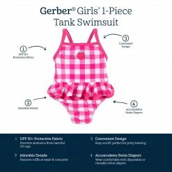 Best Pirce 😉 Gerber® Baby & Toddler 👧 Girls 🌞 Summer Blossom One-Piece 🩱 Swimsuit ⭐ 9 Gerber® Baby & Toddler Girls Summer Blossom One-Piece Swimsuit