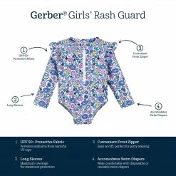Gerber® See What's New Baby & Toddler Girls Vacation Vibes Rash Guard