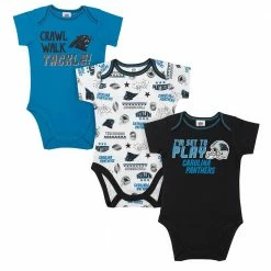 NFL Panthers Baby Boys 3-Pack Short Sleeve Bodysuit