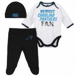 NFL Baby Boys Carolina Panthers 3-Piece Bodysuit, Pant And Cap Set