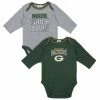 NFL Baby Boys Green Bay Packers Long Sleeve Bodysuit, 2-pack 