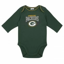 Hot Sale 👏 NFL Baby Boys Green Bay Packers Long Sleeve Bodysuit, 2-pack 💯 6 NFL Baby Boys Green Bay Packers Long Sleeve Bodysuit, 2-pack