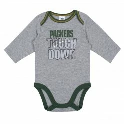 NFL Baby Boys Green Bay Packers Long Sleeve Bodysuit, 2-pack 