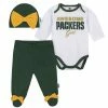 NFL Baby Girls Green Bay Packers 3-Piece Bodysuit, Pant, And Cap Set