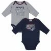 NFL Baby Boys New England Patriots Long Sleeve Bodysuit, 2-pack 