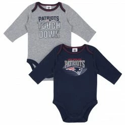 NFL Baby Boys New England Patriots Long Sleeve Bodysuit, 2-pack 