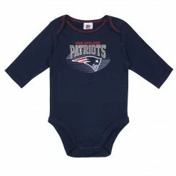 NFL Baby Boys New England Patriots Long Sleeve Bodysuit, 2-pack 