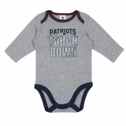 NFL Baby Boys New England Patriots Long Sleeve Bodysuit, 2-pack 