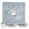 Just Born By Gerber® Embroidered Cuddle Plush Pom Pom Blanket In Grey Embroidery Collection