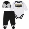 NFL Las Vegas Raiders Baby Girls 3-Piece Bodysuit, Pant, And Cap Set