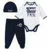 NFL Baby Boys Los Angeles Rams 3-Piece Bodysuit, Pant And Cap Set