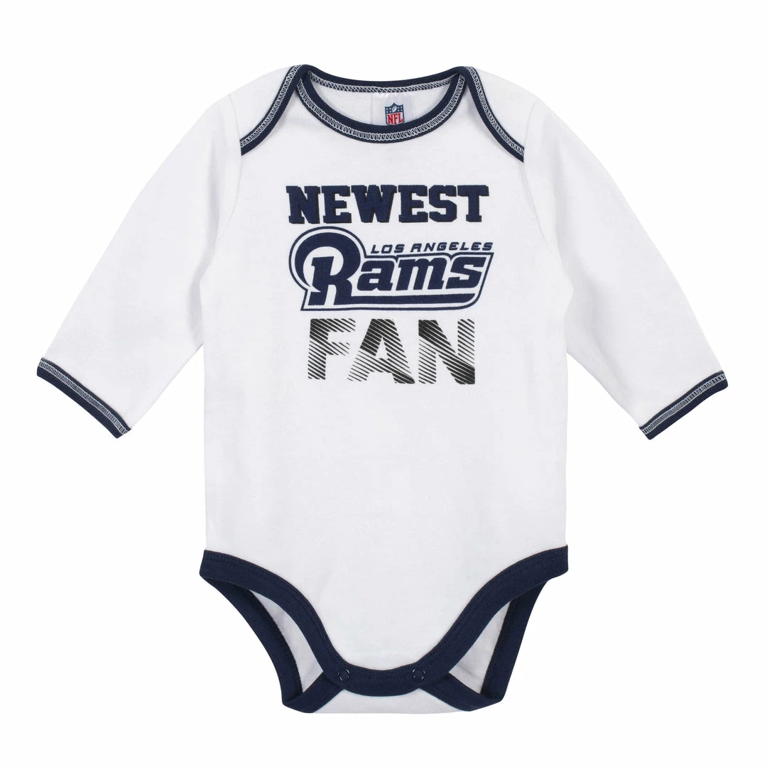 Best Pirce 🎉 NFL Baby Boys Los Angeles Rams 3-Piece Bodysuit, Pant And Cap Set 🤩 2 NFL Baby Boys Los Angeles Rams 3-Piece Bodysuit, Pant And Cap Set